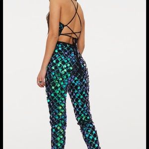 Prettylittlething sequins jumpsuit